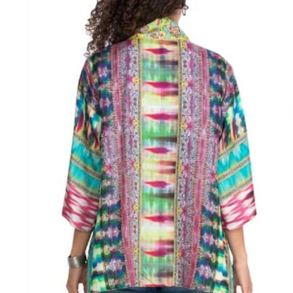 Johnny Was Tops - Johnny Was 100% Silk Anastasia Kimono Reversible M